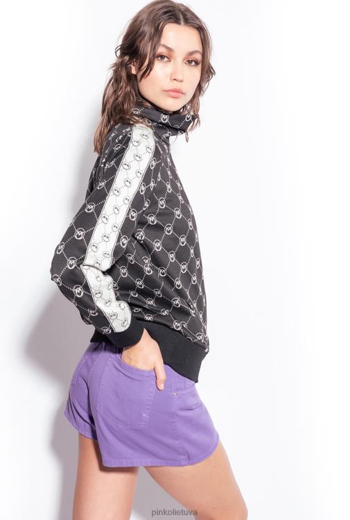 šortai | DH06P675 mini sijono stiliaus šortai su dirželiu Pinko levandų alyvinė