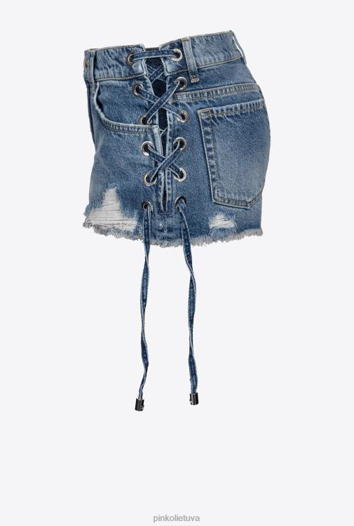 šortai | DH06P688 džinsiniai šortai su kutais Pinko lengvas vintažinis skalbimas