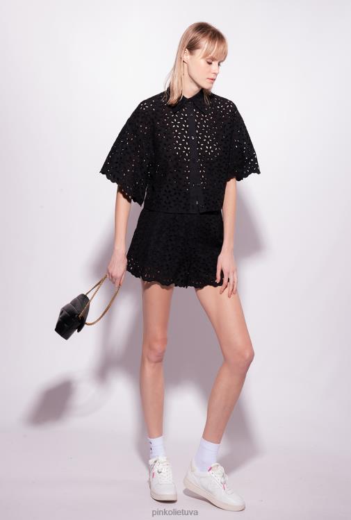 šortai | DH06P699 broderie anglaise šortai Pinko limuzinas juodas