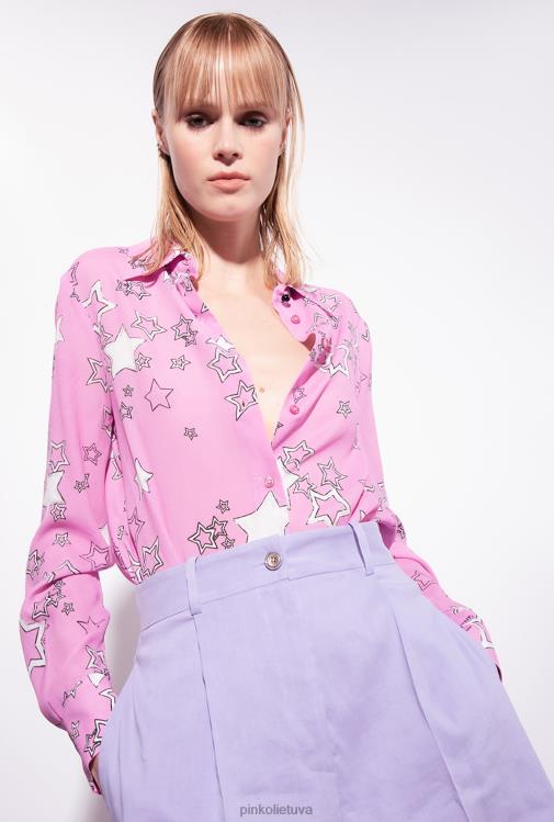 šortai | DH06P700 tamprūs lininiai šortai Pinko šviesi orchidėja