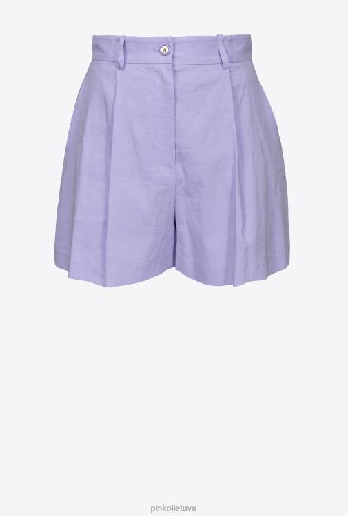šortai | DH06P700 tamprūs lininiai šortai Pinko šviesi orchidėja