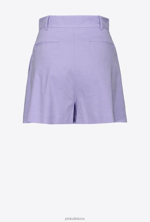 šortai | DH06P700 tamprūs lininiai šortai Pinko šviesi orchidėja