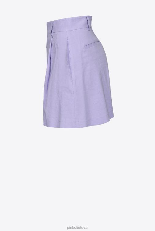 šortai | DH06P700 tamprūs lininiai šortai Pinko šviesi orchidėja