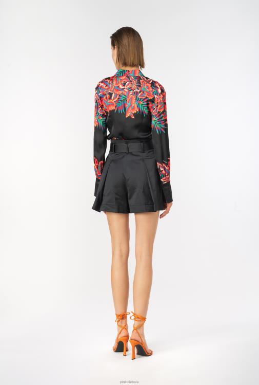 šortai | DH06P703 šortai su diržu Pinko limuzinas juodas