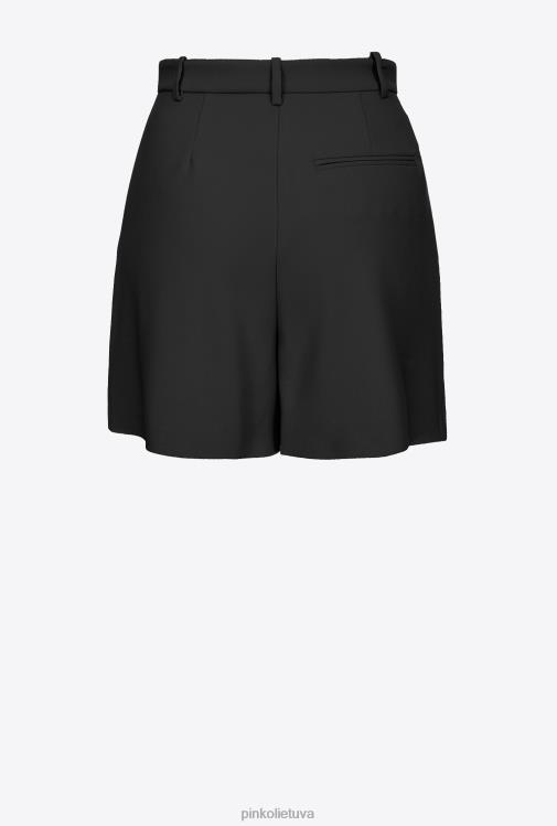 šortai | DH06P704 tamprūs krepiniai šortai Pinko limuzinas juodas