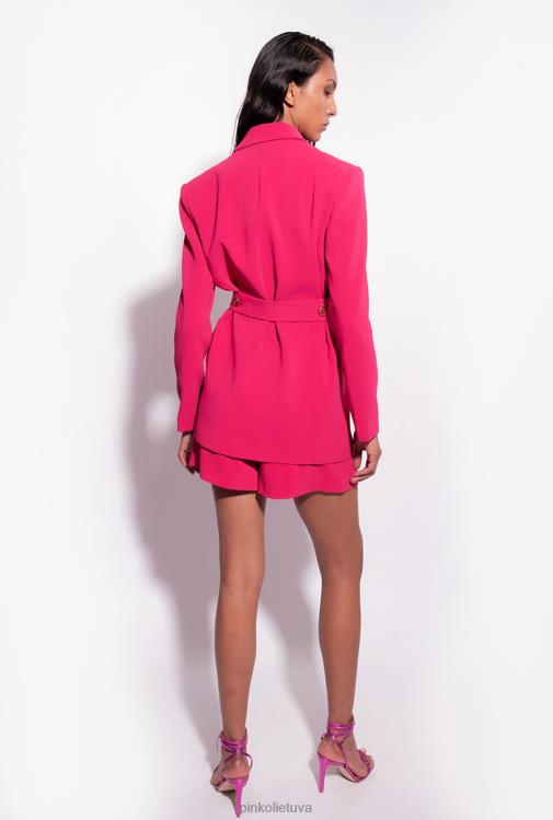 šortai | DH06P705 tamprūs krepiniai šortai Pinko aviečių raudonumo