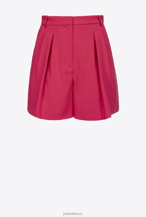 šortai | DH06P705 tamprūs krepiniai šortai Pinko aviečių raudonumo