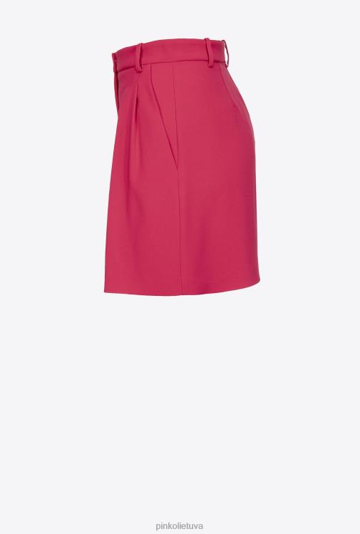 šortai | DH06P705 tamprūs krepiniai šortai Pinko aviečių raudonumo