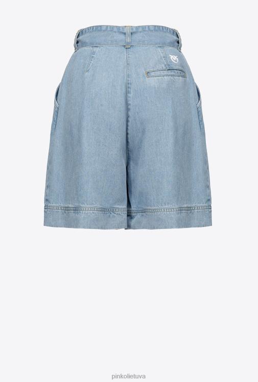 šortai | DH06P749 slenkantys džinsiniai šortai Pinko vidurio plovimas