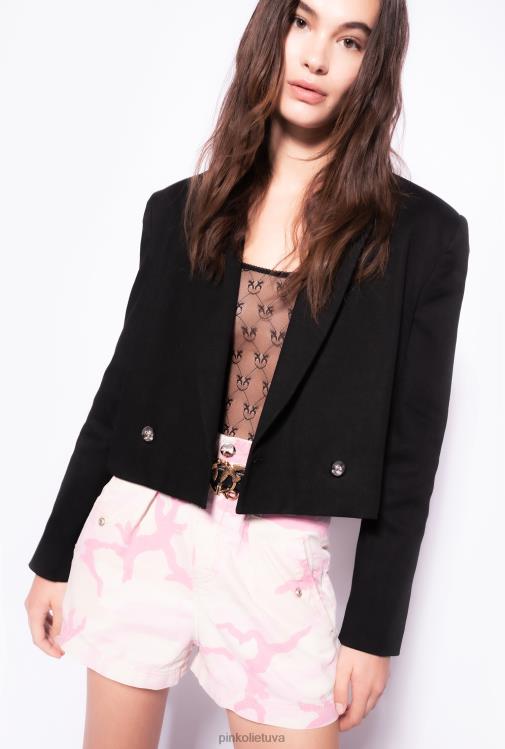 šortai | DH06P750 kamufliažiniai krovininiai šortai Pinko multi.nude/rožinė