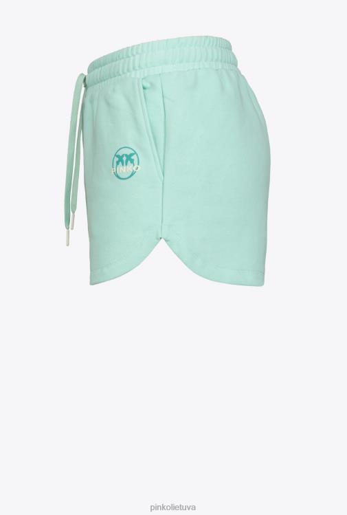 šortai | DH06P755 logotipu marginti šortai Pinko kiaušinio lukštas mėlynas