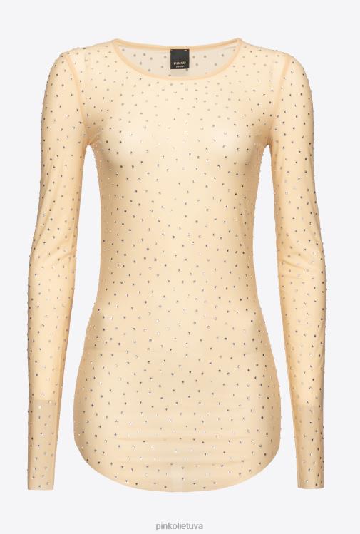 apatinis trikotažas | DH06P482 pilnai kalnų krištolinis megztinis Pinko smėlio spalvos-matinis migdolas