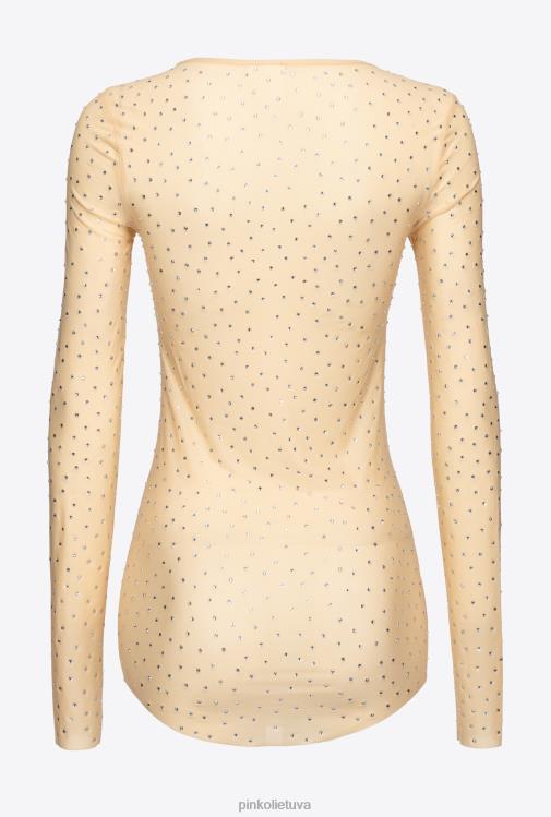 apatinis trikotažas | DH06P482 pilnai kalnų krištolinis megztinis Pinko smėlio spalvos-matinis migdolas