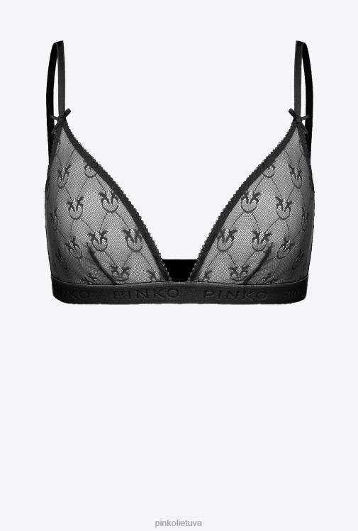 apatinis trikotažas | DH06P961 nėrinių trikampė liemenėlė Pinko limuzinas juodas