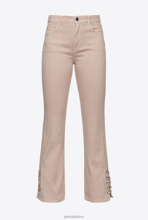 džinsai | DH06P816 suvarstomos kelnės apačioje Pinko regbio smėlio spalvos