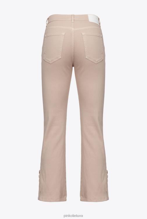 džinsai | DH06P816 suvarstomos kelnės apačioje Pinko regbio smėlio spalvos