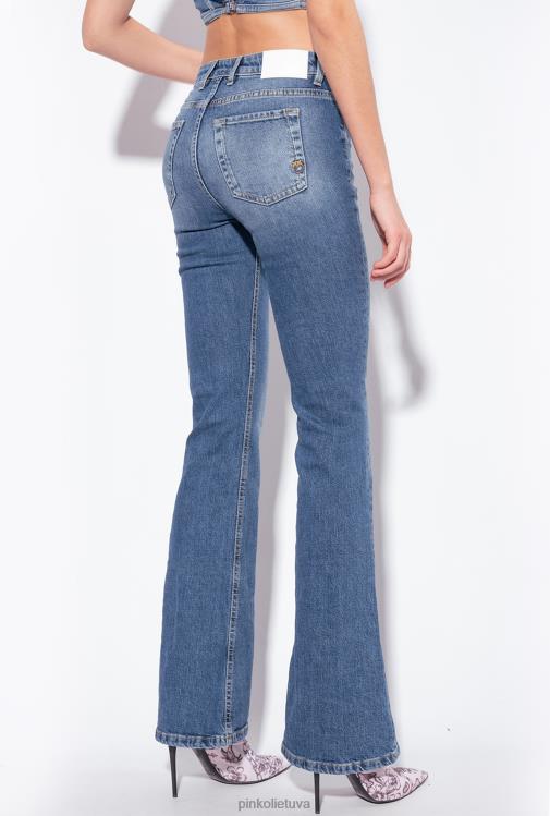džinsai | DH06P818 platėjantys džinsai su raišteliu Pinko vidutinio derliaus plovimas
