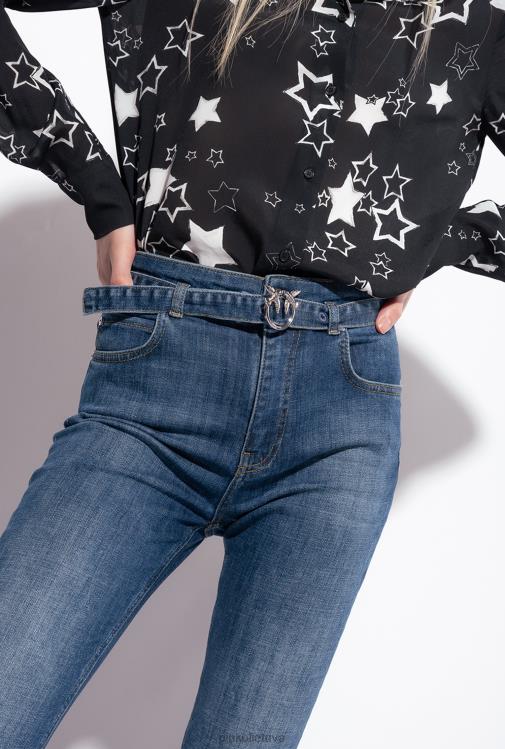 džinsai | DH06P848 kryžminio tempimo siauri džinsai Pinko vidutinio derliaus plovimas