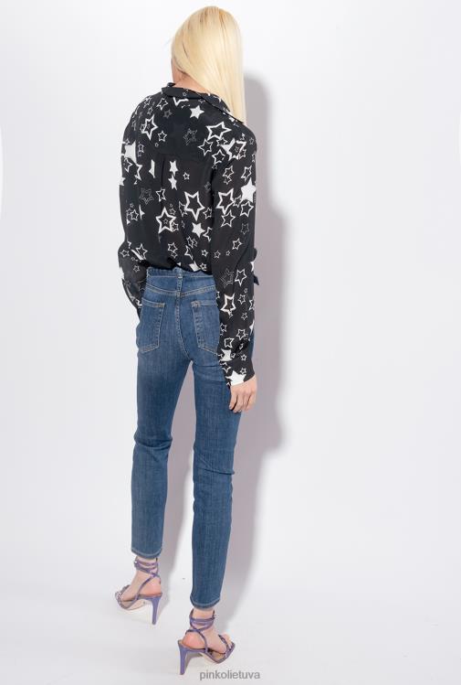 džinsai | DH06P848 kryžminio tempimo siauri džinsai Pinko vidutinio derliaus plovimas