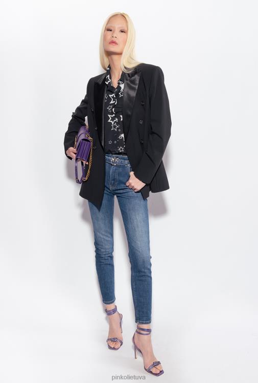 džinsai | DH06P848 kryžminio tempimo siauri džinsai Pinko vidutinio derliaus plovimas