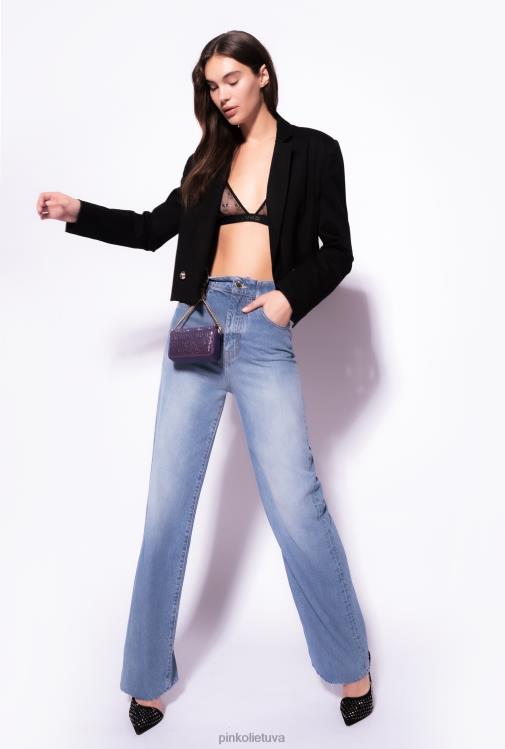 džinsai | DH06P850 džinsai plačiomis kojomis aukštu juosmeniu Pinko lengvas-vidutinis akmens plovimas