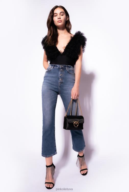 džinsai | DH06P857 „Bootcut“ džinsai su mišriomis sagomis Pinko vidutinio lengvas plovimas