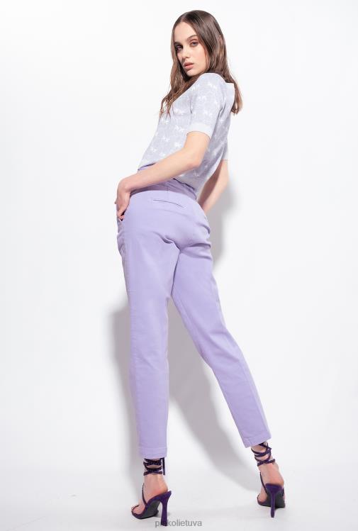 džinsai | DH06P859 krūtinės stiliaus kelnės su diržu Pinko violetinė
