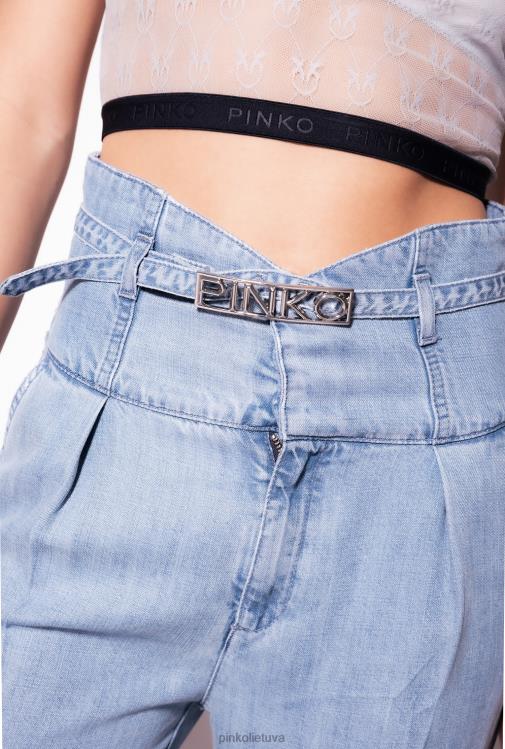 džinsai | DH06P861 liocelinio ruoželinės krūtinės kelnės Pinko lengvas plovimas