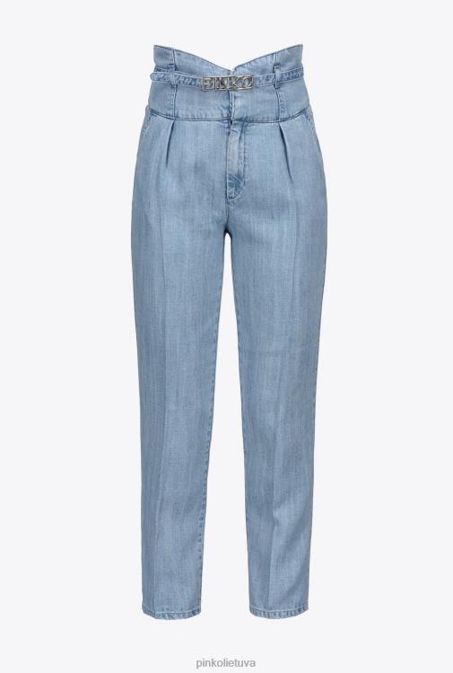 džinsai | DH06P861 liocelinio ruoželinės krūtinės kelnės Pinko lengvas plovimas