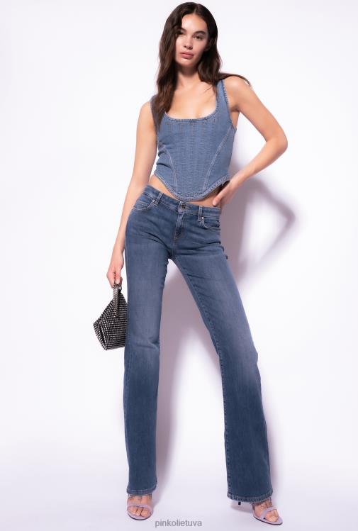 džinsai | DH06P863 platėjantys džinsai žemu liemeniu Pinko tamsus vidurinis skalbimas