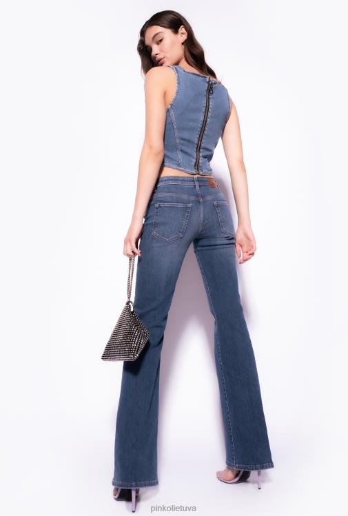 džinsai | DH06P863 platėjantys džinsai žemu liemeniu Pinko tamsus vidurinis skalbimas