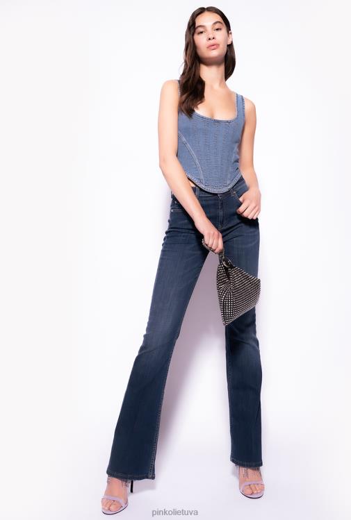 džinsai | DH06P863 platėjantys džinsai žemu liemeniu Pinko tamsus vidurinis skalbimas