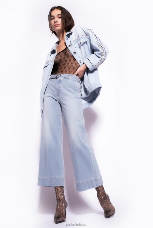 džinsai | DH06P865 platėjantys džinsai su diržu Pinko lengvas vintažinis skalbimas