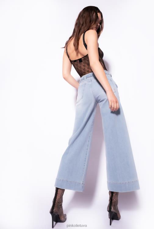 džinsai | DH06P865 platėjantys džinsai su diržu Pinko lengvas vintažinis skalbimas