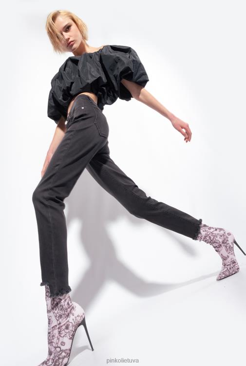 džinsai | DH06P867 siauri džinsiniai džinsai Pinko limuzinas juodas