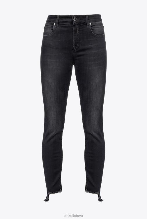džinsai | DH06P867 siauri džinsiniai džinsai Pinko limuzinas juodas