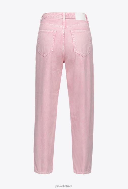džinsai | DH06P874 nuliūdusios mamai prigludusios kelnės Pinko blyškiai rožinė