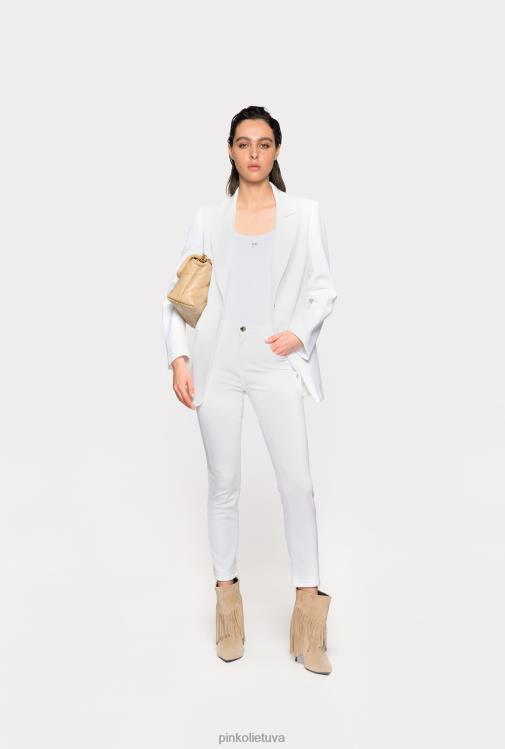 džinsai | DH06P882 siauri tamprūs džinsiniai džinsai Pinko ryškiai balta