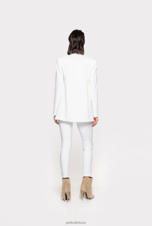 džinsai | DH06P882 siauri tamprūs džinsiniai džinsai Pinko ryškiai balta