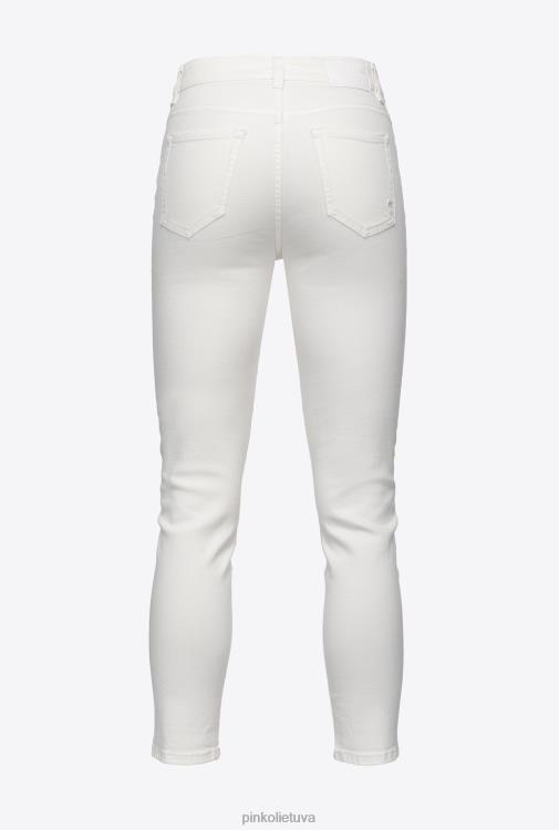 džinsai | DH06P882 siauri tamprūs džinsiniai džinsai Pinko ryškiai balta