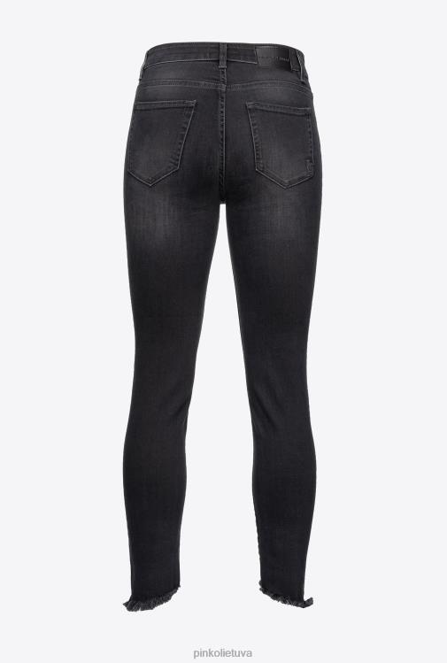 džinsai | DH06P883 siauri tamprūs džinsiniai džinsai Pinko limuzinas juodas