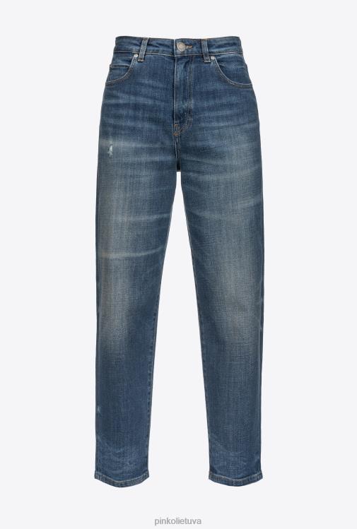 džinsai | DH06P889 mamai tinkantys vintažiniai džinsai Pinko labiausiai mėlyna
