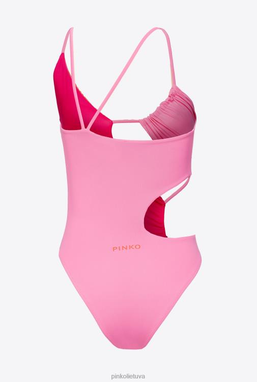 maudymosi kostiumėliai | DH06P930 gėlėmis margintas vientisas maudymosi kostiumėlis Pinko mult.rožinė/oranžinė