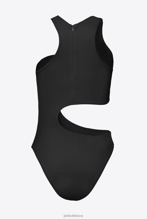 maudymosi kostiumėliai | DH06P931 vientisas maudymosi kostiumėlis su iškirpte Pinko limuzinas juodas