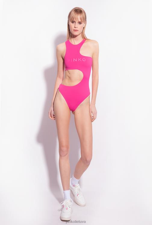 maudymosi kostiumėliai | DH06P932 vientisas maudymosi kostiumėlis su iškirpte Pinko fuksijos violetinė