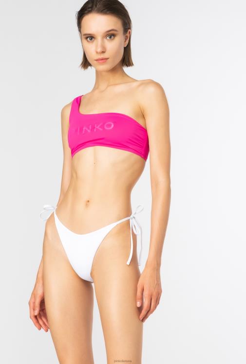 maudymosi kostiumėliai | DH06P940 bikinio kelnaitės su kaklaraiščiais Pinko ryškiai balta