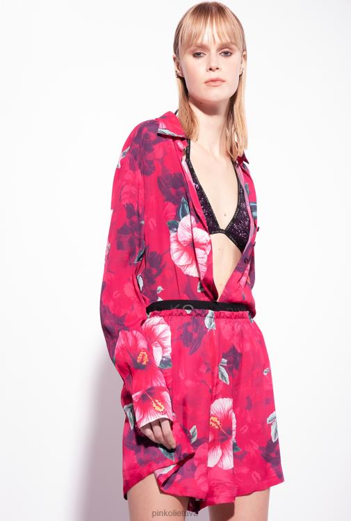 maudymosi kostiumėliai | DH06P946 blizgučiais puoštas trikampis bikinio viršus Pinko intensyvi violetinė