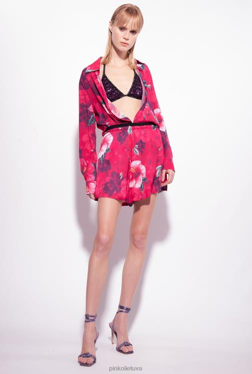 maudymosi kostiumėliai | DH06P946 blizgučiais puoštas trikampis bikinio viršus Pinko intensyvi violetinė