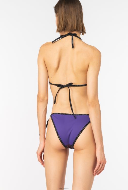 maudymosi kostiumėliai | DH06P947 pilnai blizgintos bikinio kelnaitės Pinko intensyvi violetinė