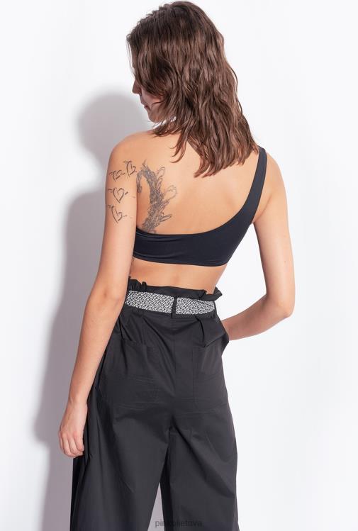 maudymosi kostiumėliai | DH06P949 Vieno peties bikinio viršutinė dalis Pinko limuzinas juodas